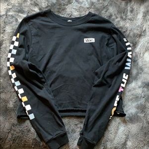 vans off the wall cropped long sleeve shirt